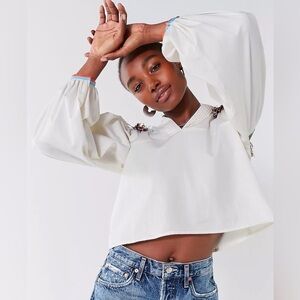 Urban Outfitters White Embroidered Top